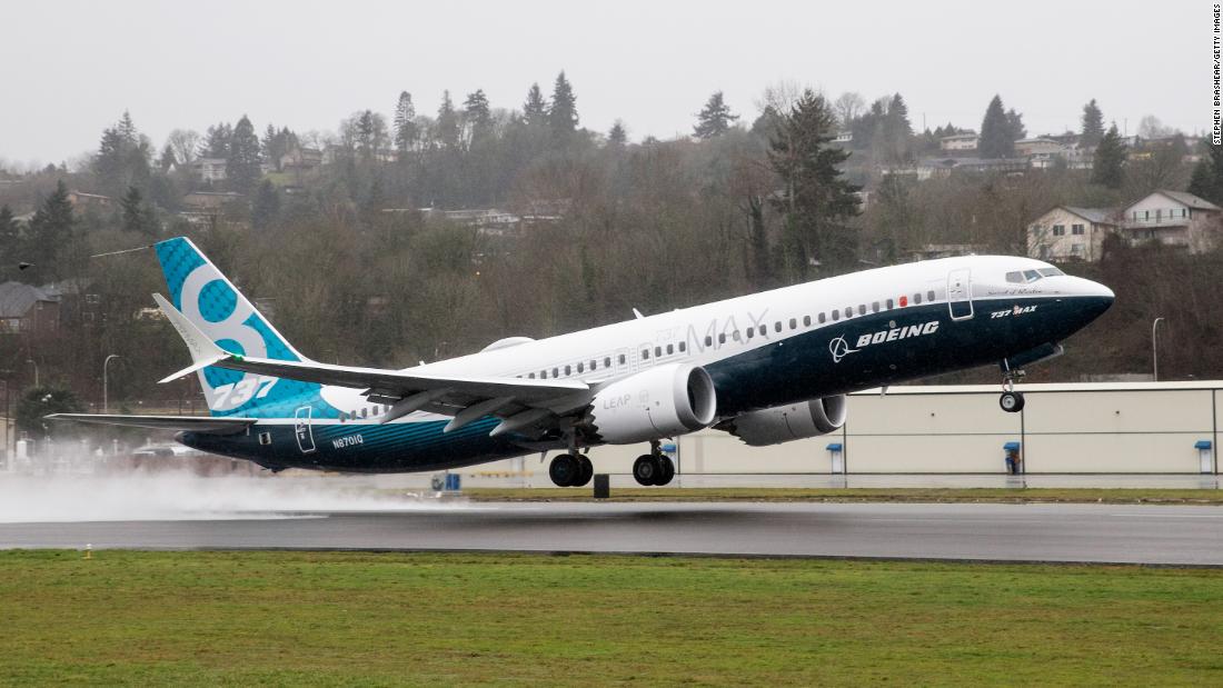 RENTON, WA - JANUARY 29: A Boeing 737 MAX 8 airliner lifts off for its first flight on January 29, 2016 in Renton, State. The 737 MAX is the newest of Boeing's most popular airliner featuring more futel efficient engines and redesigned wings. (Photo by Stephen Brashear/Getty Images)